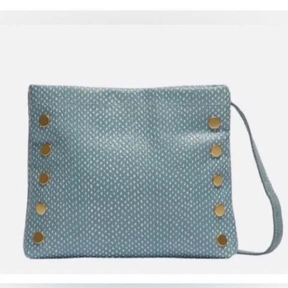 NWT Hammitt Duke Triple Compartment Crossbody Bag, Bay Blue Snake Leather - Picture 1 of 16